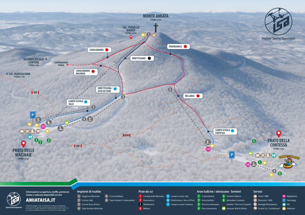 La nuova mappa invernale del Park Resort Contessa-Macinaie