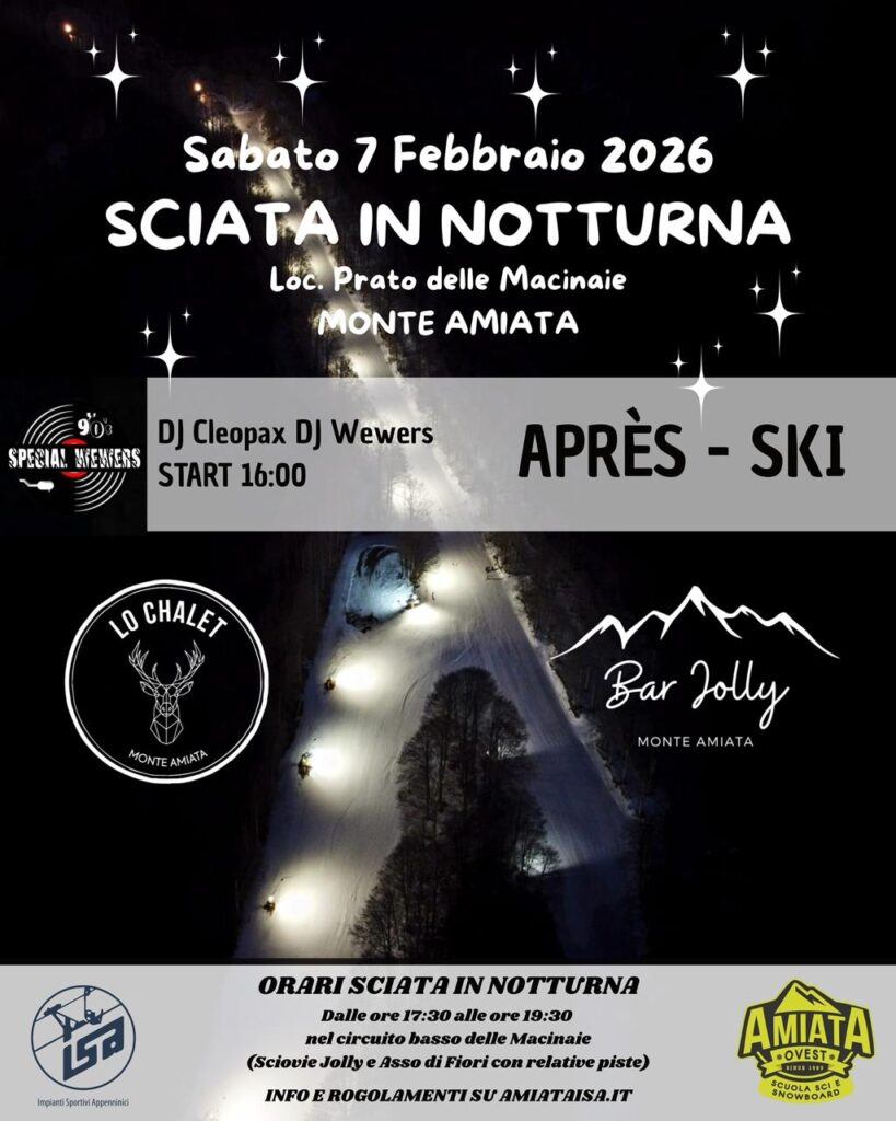 Sciata in Notturna sabato 7 febbraio 2026