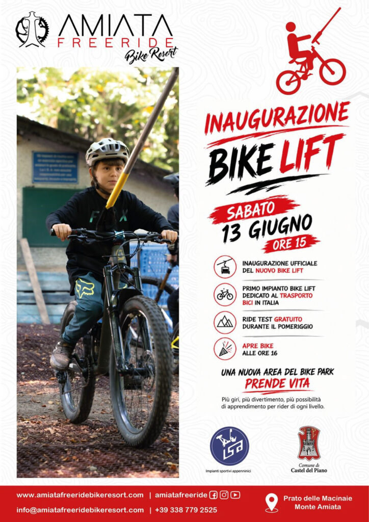 Amiata Freeride Bike Resort: il 13 giugno l’inaugurazione del Bike Lift “Asso di Fiori”